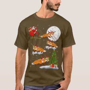 T-shirt Funny Xmas Éclairage Arbre Père Noël équitation Po