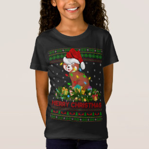 T-Shirt Funny Xmas Éclairage Arbre Père Noël Rouge laide P