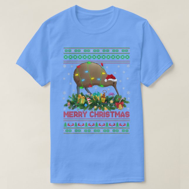 T-shirt Funny Xmas Lighter Tree Père Noël Ugly Kiwi Bird C (Design devant)
