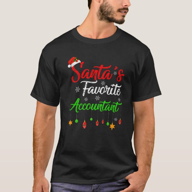 T-shirt Funny Xmas Père Noël comptable favori Noël (Devant)