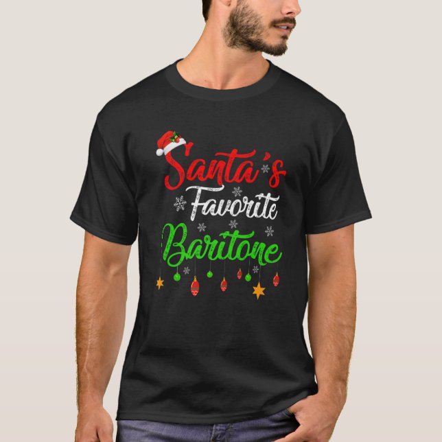 T-shirt Funny Xmas Père Noël Favori Baritone Noël (Devant)