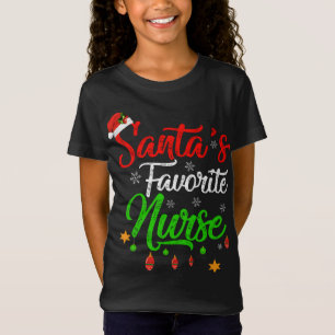 T-Shirt Funny Xmas Père Noël Favori Nurse Noël