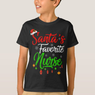 T-shirt Funny Xmas Père Noël Favori Nurse Noël
