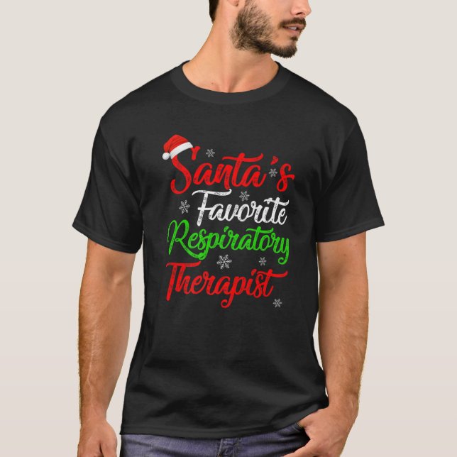 T-shirt Funny Xmas Père Noël un thérapeute respiratoire fa (Devant)