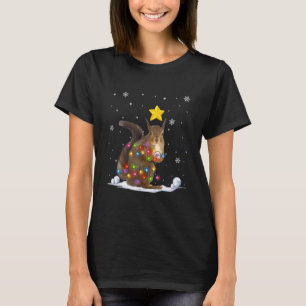 T-shirt Funny Xmas Squirrél Animals Lover Christmas Tree L