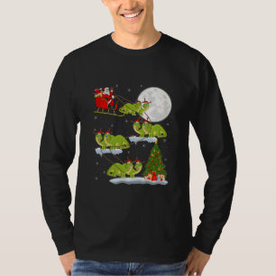 T-shirt Funny Xmas Tree Père Noël équitation Brontosaurus