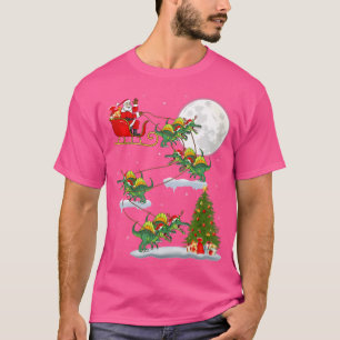 T-shirt Funny Xmas Tree Père Noël équitation Spinosaurus D
