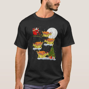 T-shirt Funny Xmas Tree Père Noël équitation Stegosauru