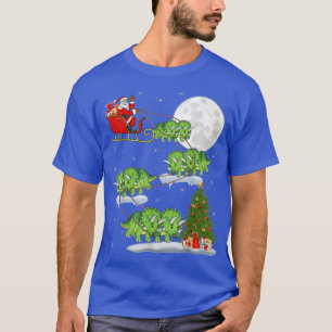 T-shirt Funny Xmas Tree Père Noël équitation Tricératops D
