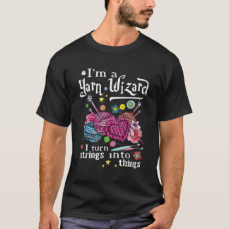 T-Shirt Funny Yarn Wizard Pour Femmes Ou Filles