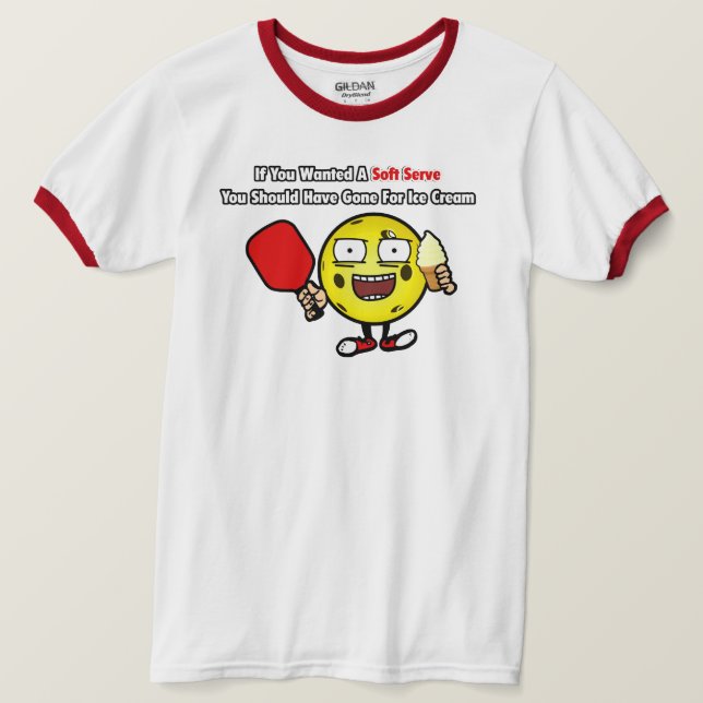 T-shirt Funny Yellow Pickleball Vanilla Soft Sert (Design devant)