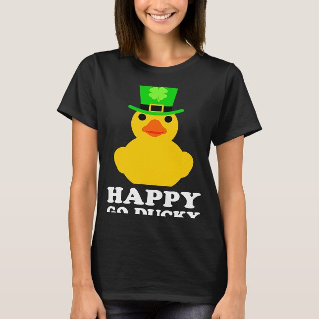 T-shirt Funny Yellow Rubber Duck Leprechaun Hat St Patrick (Devant)