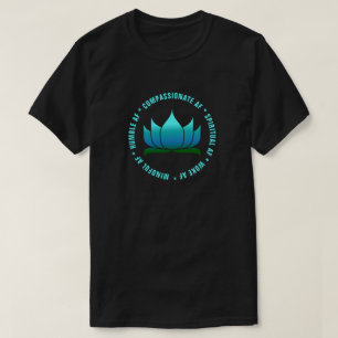 T-shirt Funny Yoga "AF" Blue Ombre Lotus