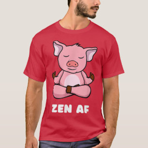 T-shirt Funny Yoga Pig Zen AF Méditer Calme Anim Relaxé