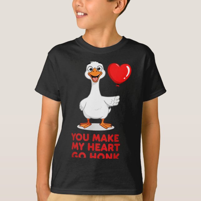 T-shirt Funny You Make My Heart Go Honk Matching Valentine (Devant)