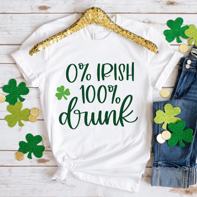 T-shirt Funny Zero% Irish St. Patrick's Day (Créateur téléchargé)