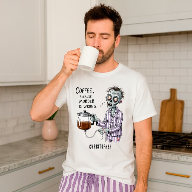 T-shirt Funny Zombie Coffee Sarcastic Morning Humor  (Créateur téléchargé)