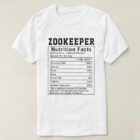 Funny Zookeeper Nutrition Facts Personnel employé