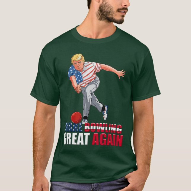 T-shirt Funnyrump Bowling Make Bowling Great Again girl (Devant)