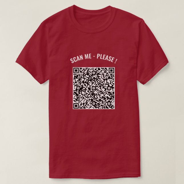 T - Shirt für benutzerdefinierte QR-Code-Scan-Info (Design vorne)