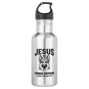 T-Shirt für Christen mit deutschem Schäferhund für Edelstahlflasche