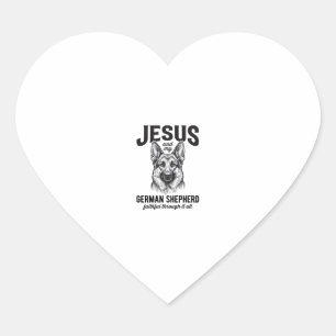 T-Shirt für Christen mit deutschem Schäferhund Herz-Aufkleber
