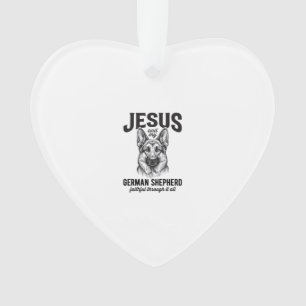 T-Shirt für Christen mit deutschem Schäferhund Ornament