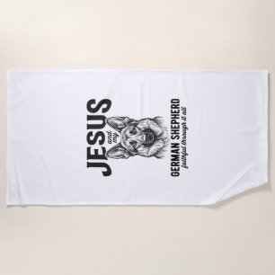 T-Shirt für Christen mit deutschem Schäferhund Strandtuch