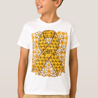T-Shirt für das Bewusstsein für Kinderkrebs, Golde
