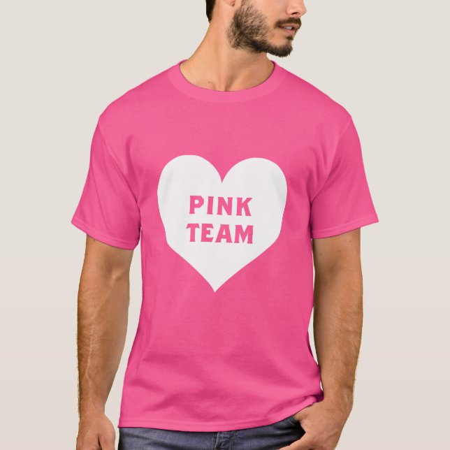 T-Shirt für das rosa Team im Farbenkrieg (Vorderseite)