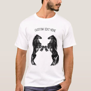 T - Shirt für das Schwarze Pferd mit benutzerdefin