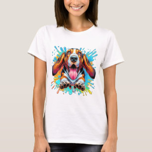 T - Shirt für den Basset Hound Color Splash