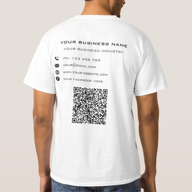 T - Shirt für den benutzerdefinierten QR-Code (Rückseite)