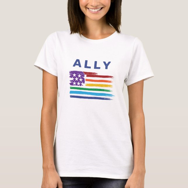 T - Shirt für die Altistische Regenbogenflagge (Vorderseite)