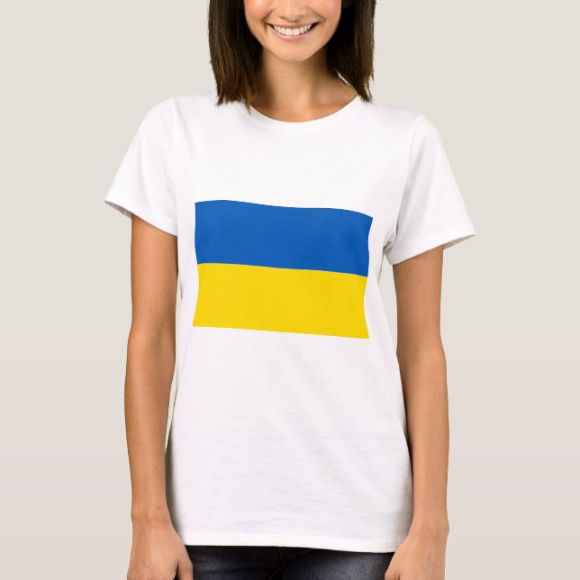T - Shirt für die Flag-Farben in der Ukraine (Vorderseite)