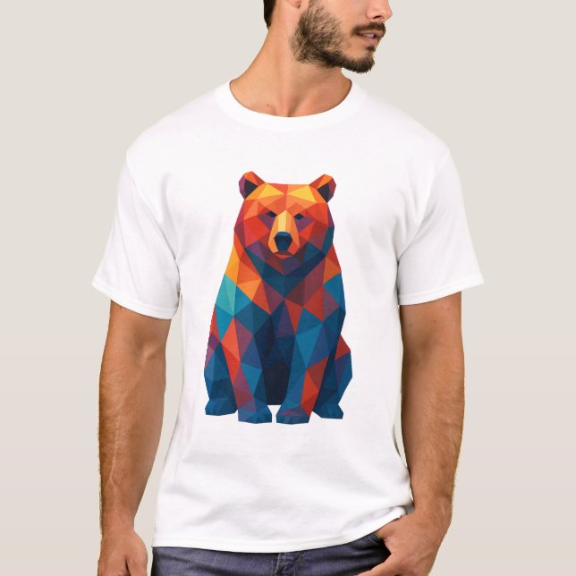 T - Shirt für die geometrische Bärengestaltung (Vorderseite)