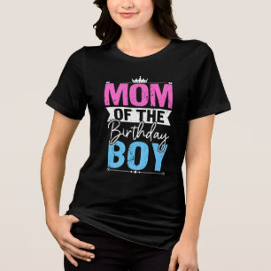 T-Shirt für die Mutter des Geburtstagsjungen   Geb Tri-Blend Shirt