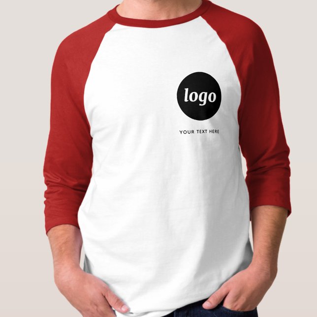 T - Shirt für einfache Logos und Textdateien (Simple logo with custom text business branding promotional t-shirt)