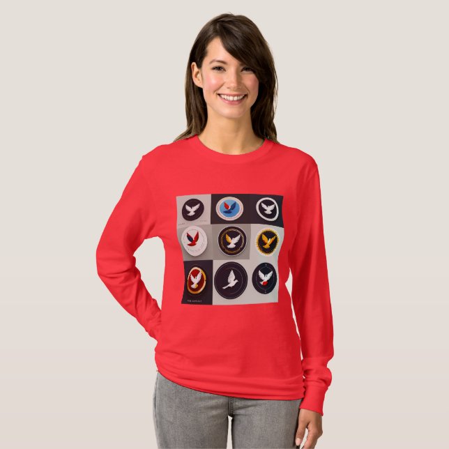 T - Shirt für Frauen mit farbigen Logos (Vorne ganz)