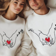 T-Shirt für Frauen mit Motiv eines Paares, das Hän
