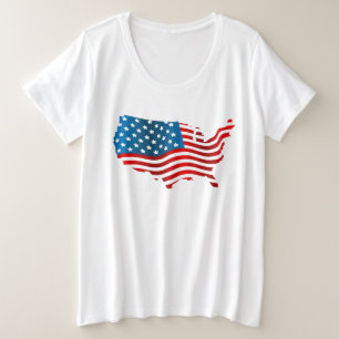 T - Shirt für Frauen mit Plus-Größe - 4. Juli