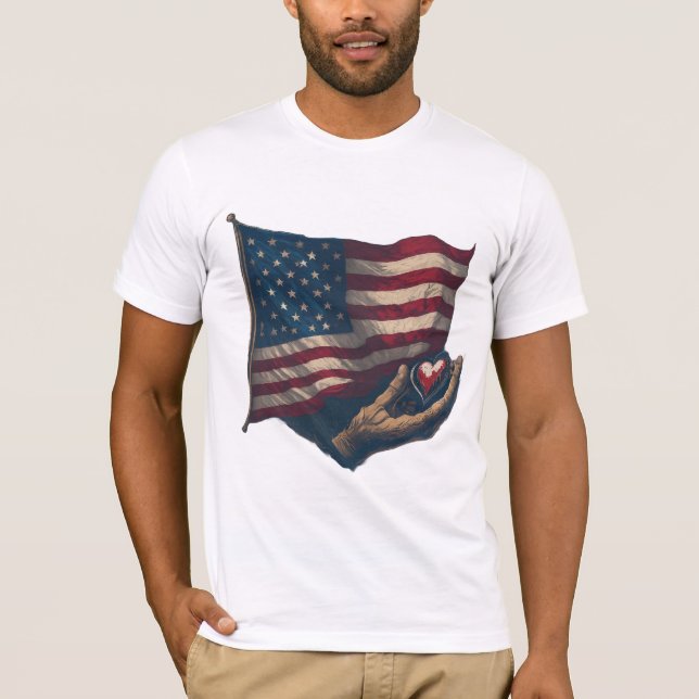 T - Shirt für Herz und Flagge (Vorderseite)