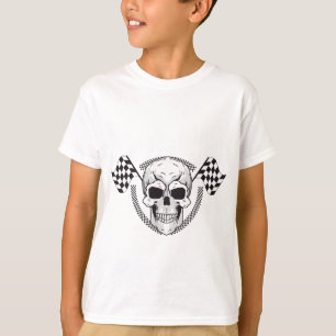 T-Shirt für Jungen mit Totenkopf-Rennflagge