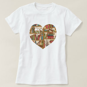 T - Shirt für Katzen und Bücher