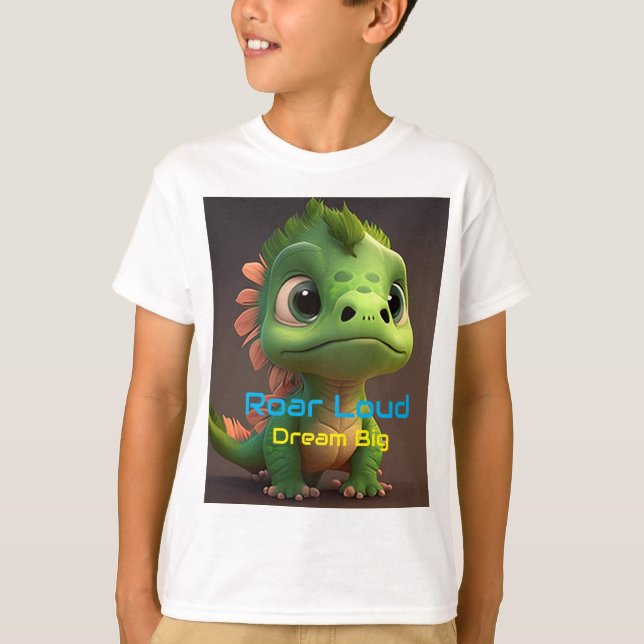T - SHIRT FÜR KINDER, DINO-DESIGN (Vorderseite)