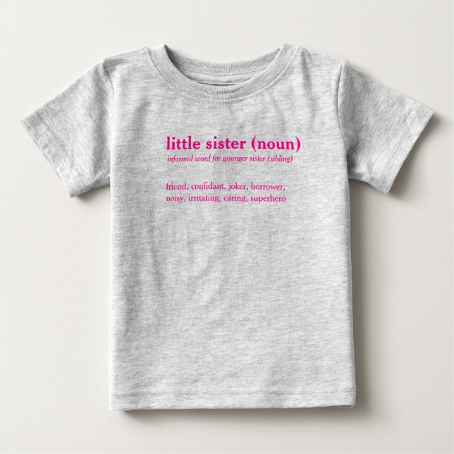 T - Shirt für kleine Schwesterwörterbücher (Vorderseite)
