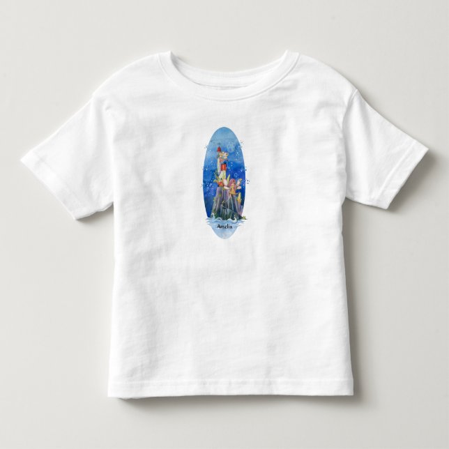 T-Shirt für Kleinkinder mit Feen & Leuchtturm (Vorderseite)