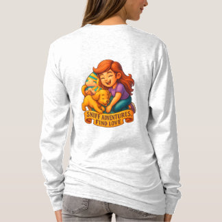 T-shirt Fur Lies Love Lève mignonne Lady and Puppy Cartoon