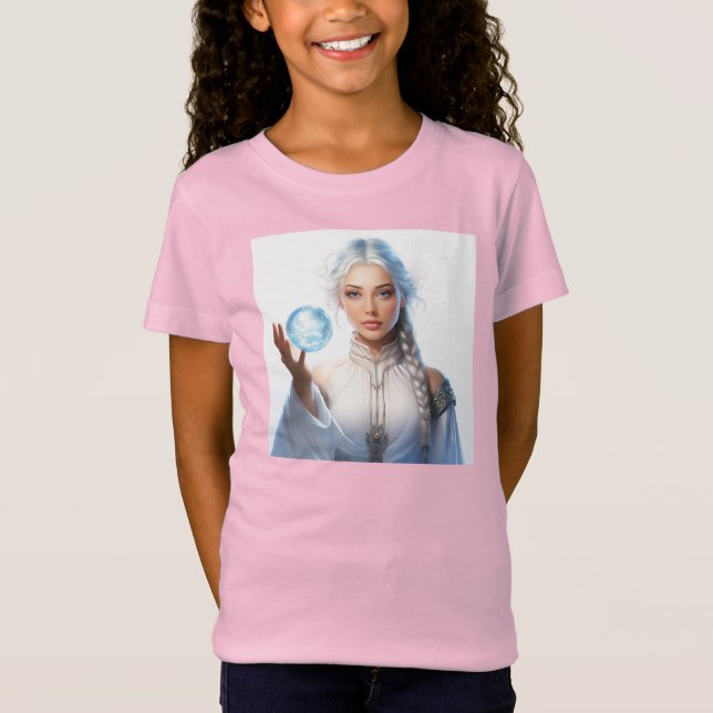 T-Shirt für Mädchen; Fantasy-Charakter (Vorderseite)