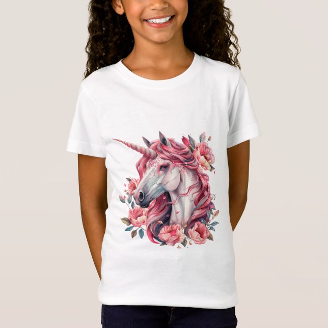 T - Shirt für Mädchen mit Einhorn (Vorderseite)